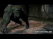 three dimensional honey screwing an orc rectally with.