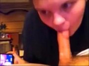 crazy wifey blow hubby pecker on couch amp_.