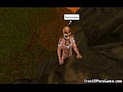 Horny 3D cartoon furries going at it outdoors