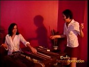 two nice floozies clamp their puffies and spank.