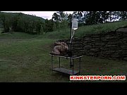Outdoor BDSM Cage Locked Enema Slave