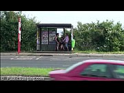 Busty girl PUBLIC gangbang threesome sex by a busy highway