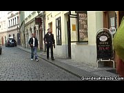 two fellows pick up and pummel boozed elderly grannie