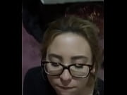 nutting on her glasses