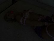 ball-gagged female in limit bondage with.