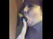 milky doll fellates giant dark-hued rod