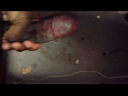 immense dark-hued beefstick cum-shot