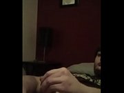 steaming nineteen year aged boy tugging on his couch