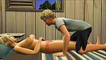 Stepmom and stepson have sex after he visits he...