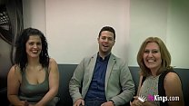 Nuria and Montse's threesome with Julian's cock Thumbnail