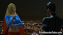 3D lesbian Catwoman getting her wet pussy licked Thumbnail