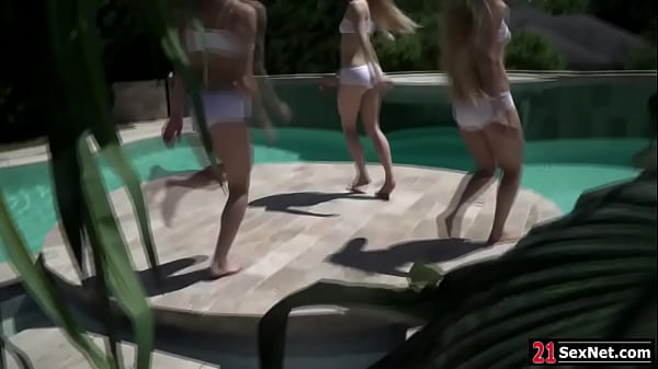 Lesbian teen babe fucking her bffs with dildo after yoga