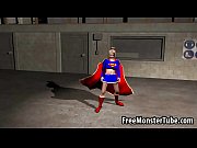 Foxy 3D cartoon Supergirl riding a rock hard cock