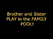 Brother and Sister Play Around in the Family Pool