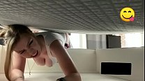 Brother catches sister in the furniture