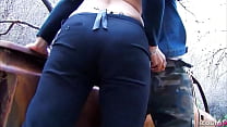 CURVY TEEN LISA SPICE SEDUCE TO ROUGH OUTDOOR FUCK