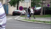 Street sex teen threesome with a blonde teen ho... Thumbnail