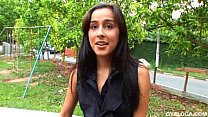 Sweet brunette latina gets ripped by a huge dick Thumbnail