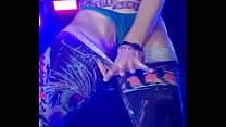 Mackerel showing her pussy at the funk show
