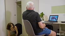 Old nick cums in hot babe bouth after a hardcore sex scene