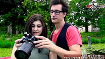 German 18yo natural boobs teen Street Flirt and pick up