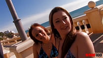 2 hot sluts fucked by 2 horny guys in this outdoor video Thumbnail