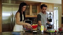 Stunning stepmom fucked in the kitchen