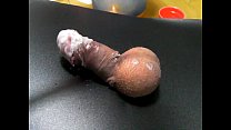 Masochist cock erected by candle