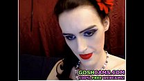 Nasty emo suicide girl in old lingerie fucks and sucks a dildo Thumbnail