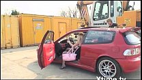 Young little slut fucked on the hood of the car Thumbnail
