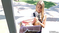She looks so innocent and cute selling cookies in her little dress...gets fucked hard and takes a load on her adorable and pretty face (Asuna Fox) Thumbnail