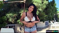 Bigtits amateur gets deeply drilled outdoors