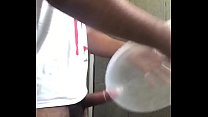 hot handjob on condom