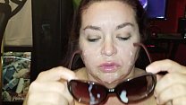 Sexy BBW sucks in sunglasses and gets cum covered Thumbnail