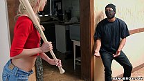 Tiny Blonde Sucks Off Intruder Thumbnail