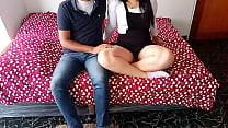 Incredible girl in uniform comes to see movies with her perverted best friend and ends up getting fucked and they cum in her ass (part 1)