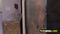Jessica loves to suck multiple cocks in front of her boyfriend John.