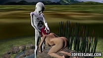 3D redhead sucks cock and gets fucked by an alien's Thumb