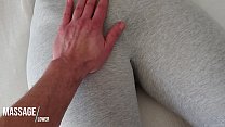 Touching her pussy in grey Yogapants Thumbnail