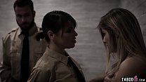Male and female officer tag team naive teen delinquent Thumbnail