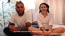 Stunning Latina Distracts Her Man From His Vide... Thumbnail
