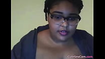 Ebony BBW Masturbating Her Pink Pussy in Front of Webcam's Thumb