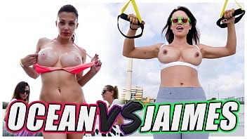 BANGBROS - Batalha pública das cabras: Aletta Ocean VS Franceska Jaimes