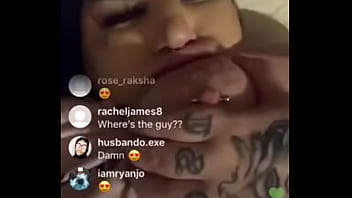 Instagram thot sucking her boobs