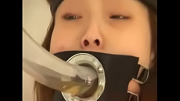 Japanese slave eats shit on bondage