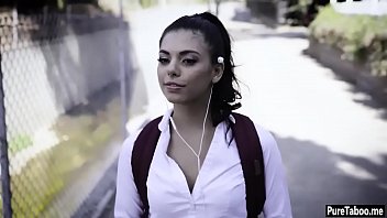 Deranged married couple takes and fucks school teen