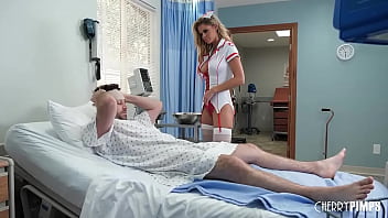 Busty Blonde Nurse Jessa Rhodes Takes Care Of James Deen And His Huge Bulging Problem With Blowjob