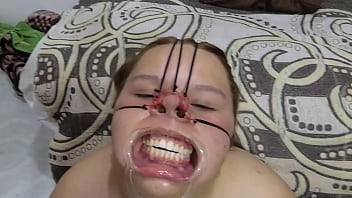 BBW BONDAGE face with cum on it