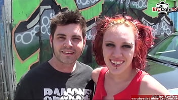 Skinny red haired punk girl with small tits fucked