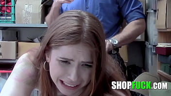 Cocky Guard Fucked The Redhead Babe Until She Confessed To Being A Naughty Girl - SHOPFUCK